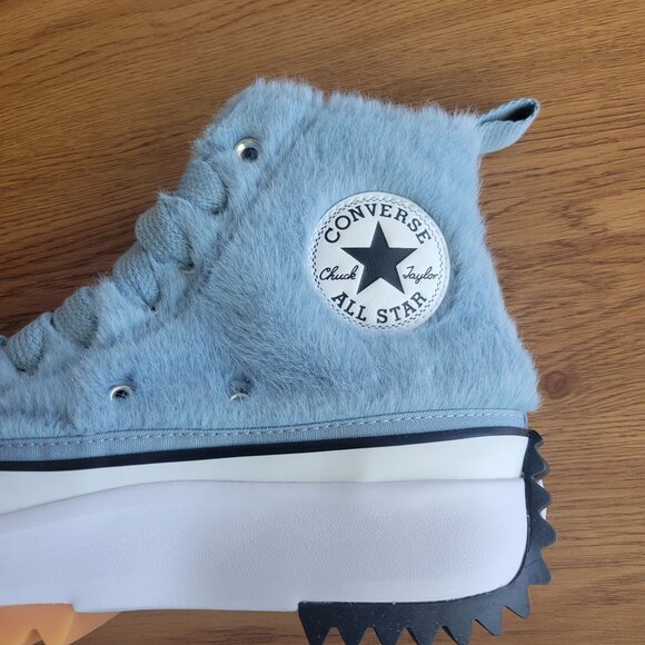 ❤️Converse Run Star Hike Hi Platform Faux Fur 10.5 Womens Shoes Sneaker A13381C - Picture 12 of 13